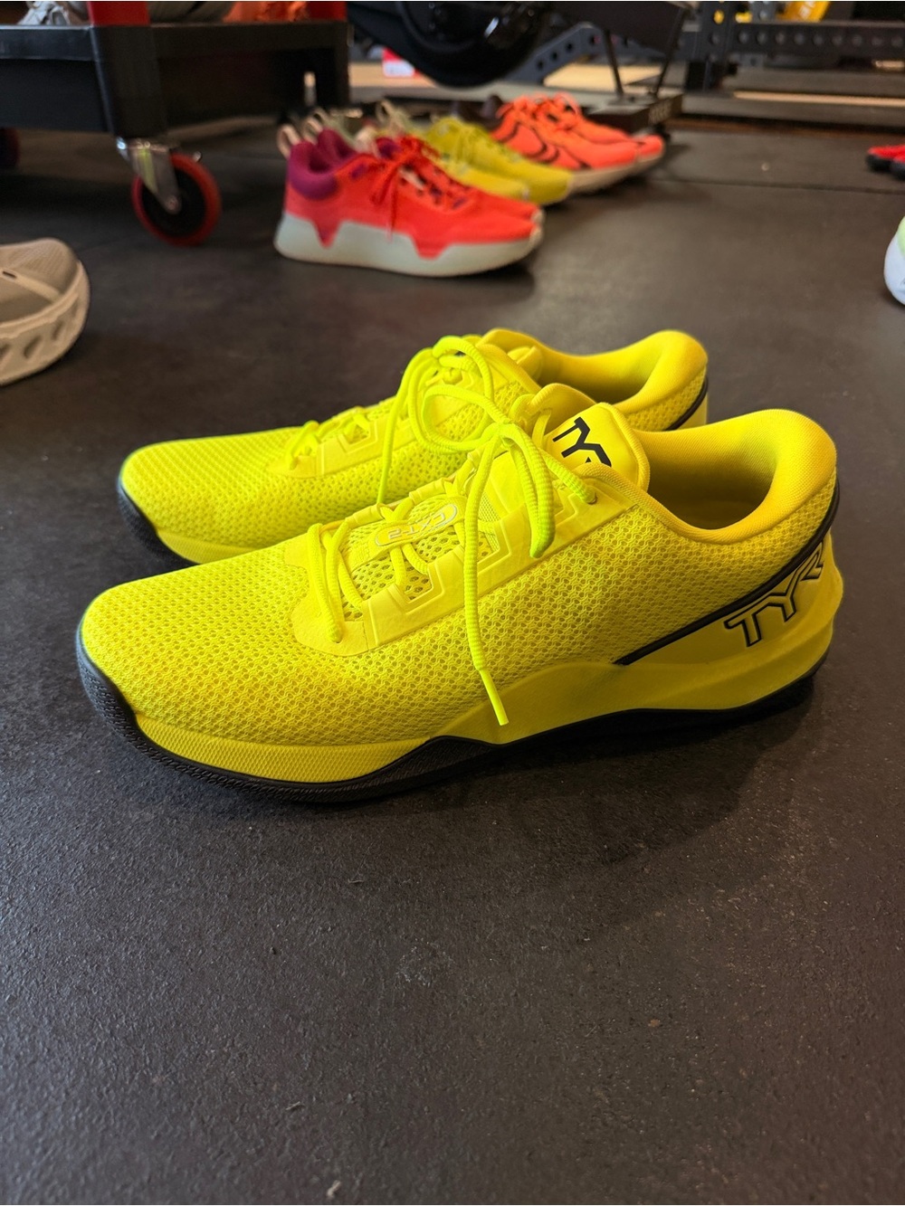 TYR CXT-2 Men’s 10.5 Neon Yellow Mesh Running Sneakers